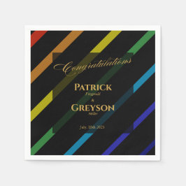 Gay Men Wedding Elegant Rainbow Cocktail Pappersservett