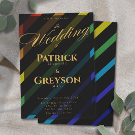 Gay Men Wedding Elegant Rainbow Inbjudningar