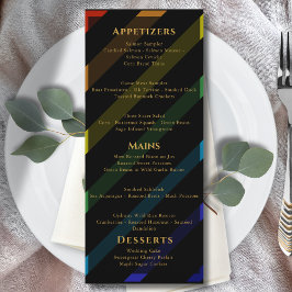 Gay Men Wedding Elegant Rainbow Menu Meny