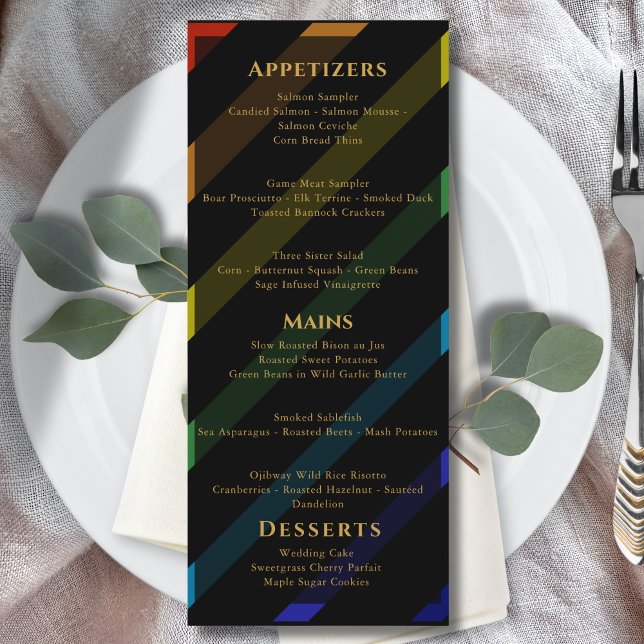 Gay Men Wedding Elegant Rainbow Menu Meny (Skapare uppladdad)