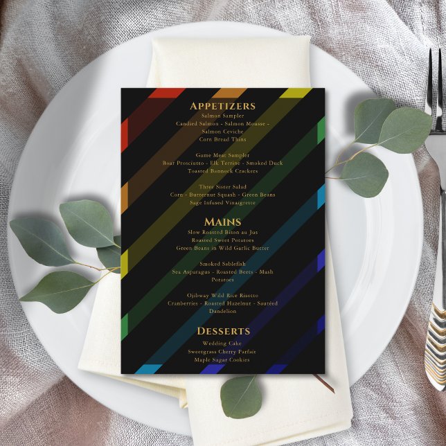 Gay Men Wedding Elegant Rainbow Meny (Skapare uppladdad)