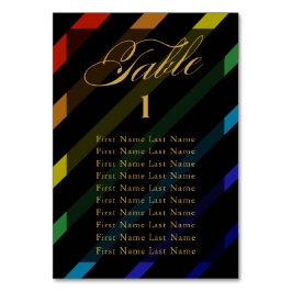 Gay Men Wedding Elegant Rainbow Name Bordsnummer