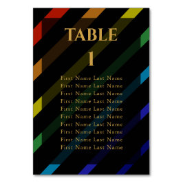 Gay Men Wedding Elegant Rainbow Name Bordsnummer