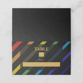Gay Men Wedding Elegant Rainbow Placeringskort