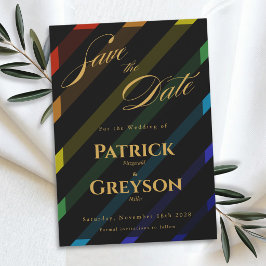 Gay Men Wedding Elegant Rainbow Spara Datumet