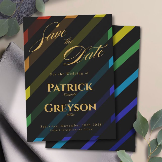 Gay Men Wedding Elegant Rainbow Spara Datumet (Skapare uppladdad)