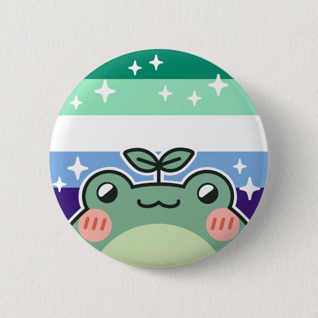 Gay MLM LGBT Pride Flagga Frog Knapp (Framsida)