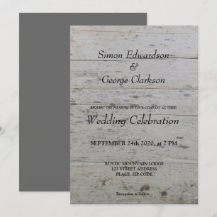 Gay Mr & Mr. Drivedwood Wedding Inbjudningar