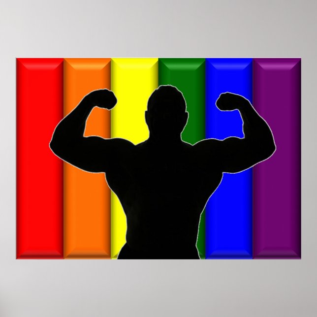 Gay Muscle Pride Poster (Framsidan)