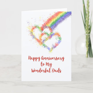 Gay My Pappor Parents Årsdag Rainbow Hearts Kort