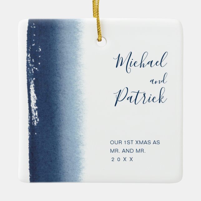 Gay Newlyved vår första jultomte Julgransprydnad Keramik (Framsida)