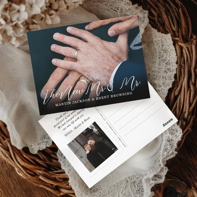 Gay Newlyweds Mr. och Photo Tack Vykort (Skapare uppladdad)