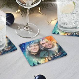 Gay Norrsken Foto Julfest Underlägg Papper Kvadrat