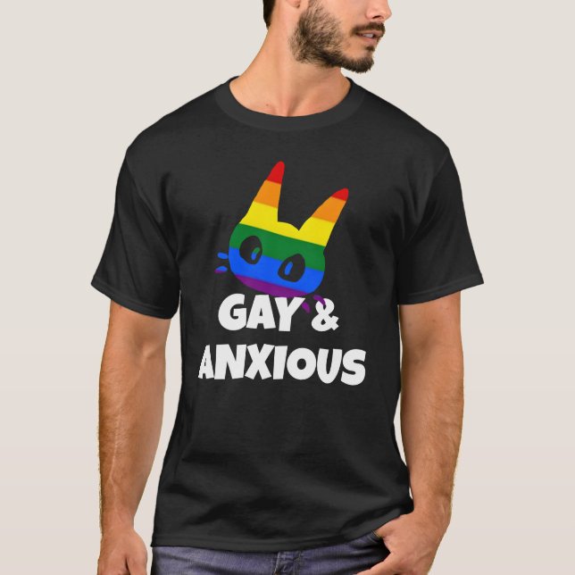 Gay och ängslig t shirt (Framsida)