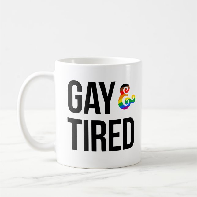 Gay och Tired Kaffemugg (Vänster)