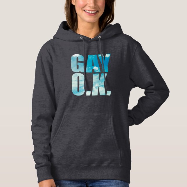 GAY OK cloudy hipster stil T Shirt (Framsida)