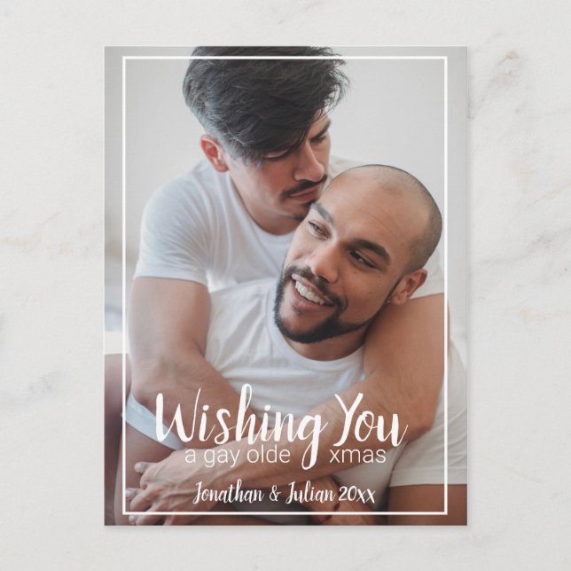 Gay Olde jul-Helgdag för HBT-frågor Helg Vykort (Framsida)