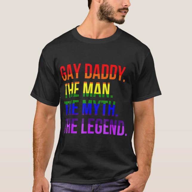 Gay Pappa LGBT Pride Pappa Fars dag Gift T Shirt (Framsida)