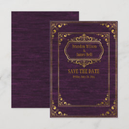 Gay Par Blåträfärgade Guldramar Bröllop  Spara Datumet