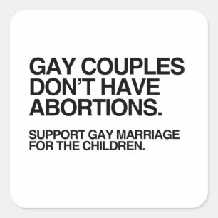 GAY PAR HAR INTE ABORT FYRKANTIGT KLISTERMÄRKE