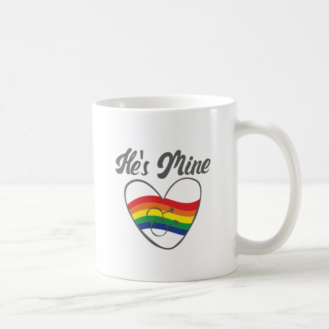 Gay Par som matchar hbt han är min Gay pride Kaffemugg (Höger)
