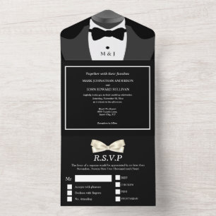 Gay-paret PHOTO Mr. och Mr. Black white bow tie