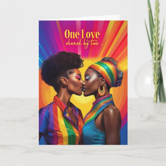 Gay Partner Lesbisk Anny Rainbow African American Kort (Framsida)