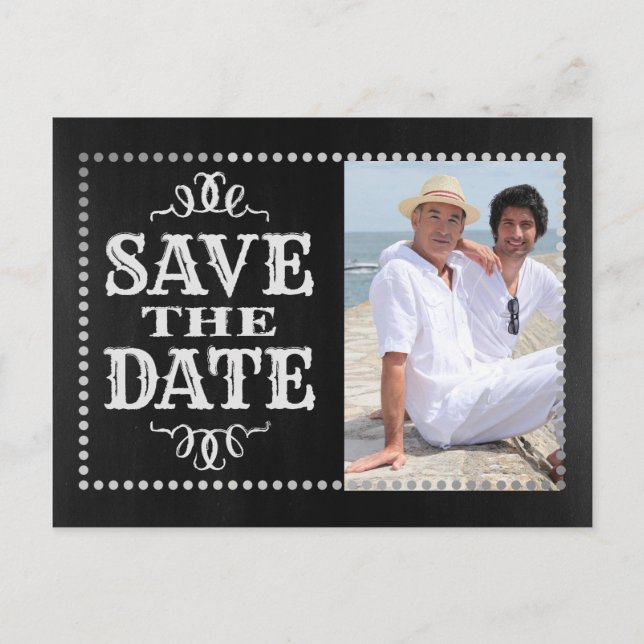 Gay Photo Save Date Meddelande Vykort (Framsida)