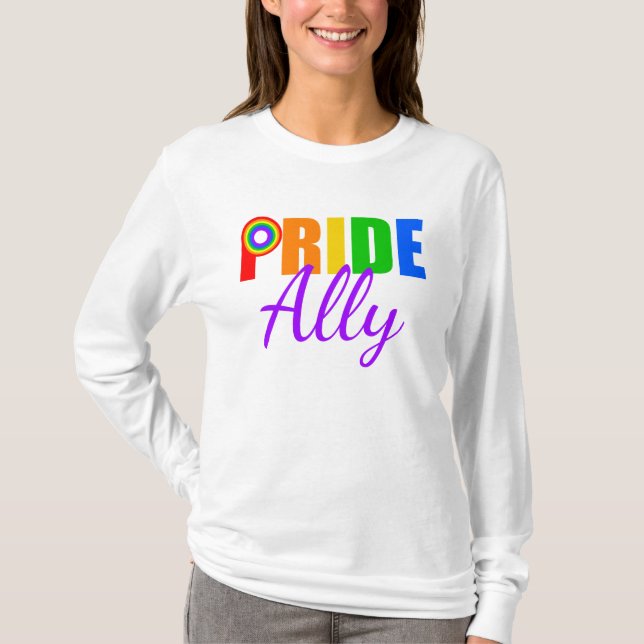 Gay pride Ally LGBTQ Rainbow Alliance Tee (Framsida)