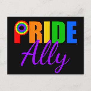 Gay pride Ally LGBTQ Rainbow Alliance Vykort