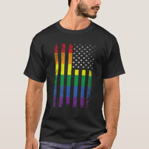 Gay pride American Flagga LGbt Support Lgbtq Lesbi T Shirt