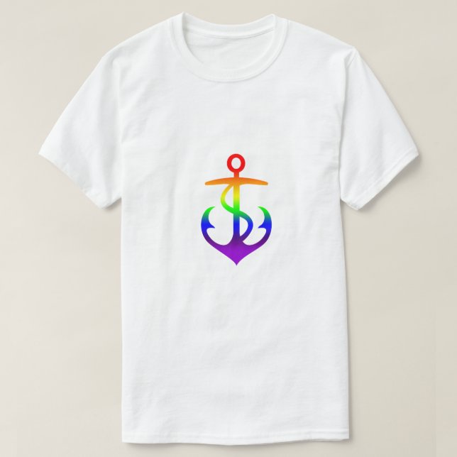Gay pride Anchor Rainbow Flagga GLBTQ Design T Shirt (Design framsida)