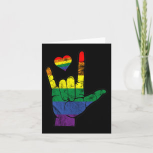 Gay pride ASL-teckenspråk HBT-Dövets medvetenhet M Kort