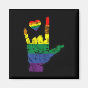 Gay pride ASL-teckenspråk HBT-Dövets medvetenhet M Magnet