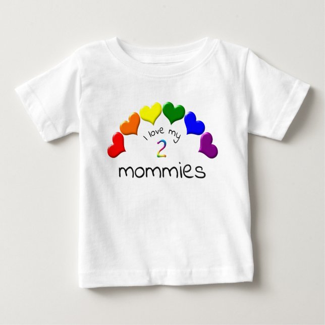 Gay pride Baby I Kärlek Mina 2 matarbondgårdar T Shirt (Framsida)