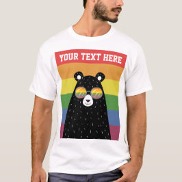 Gay pride Bear in Rainbow Glass Personlig T Shirt
