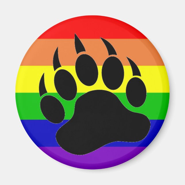 Gay pride Bear Tass Magnet (Framsidan)