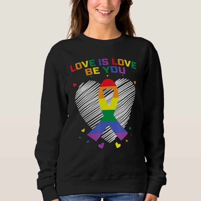 Gay pride Bi Lgbtq Bisexual Lesbisk Ally Kärlek är T Shirt (Framsida)