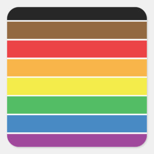 Gay pride - BLM Gay pride Flagga - Regnbåge Rand Fyrkantigt Klistermärke