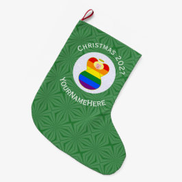 Gay Pride Blond Ängel Julflagga Personlig Stor Julstrumpa