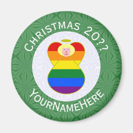 Gay pride Blonde Angel-Personligen Juli Flagga Magnet