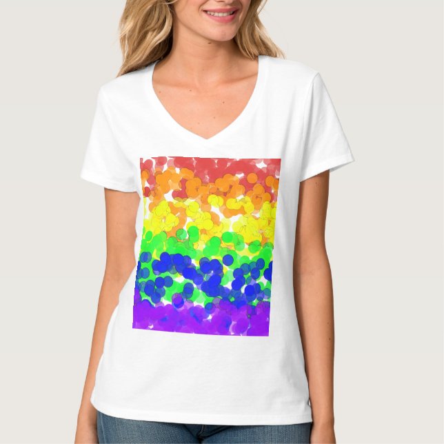 Gay pride Bokeh Flagga T Shirt (Framsida)