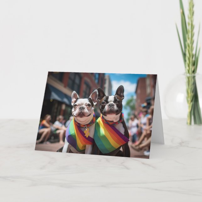 Gay pride Boston Terriers Kort (Framsida)