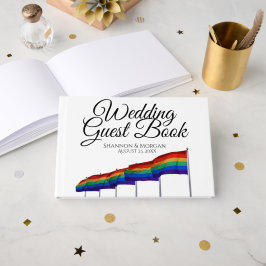 Gay pride Bröllop Guest Bok - svart text