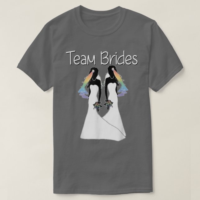 Gay pride Bröllop Lesbisk Rainbow Bride Bachelore T Shirt (Design framsida)