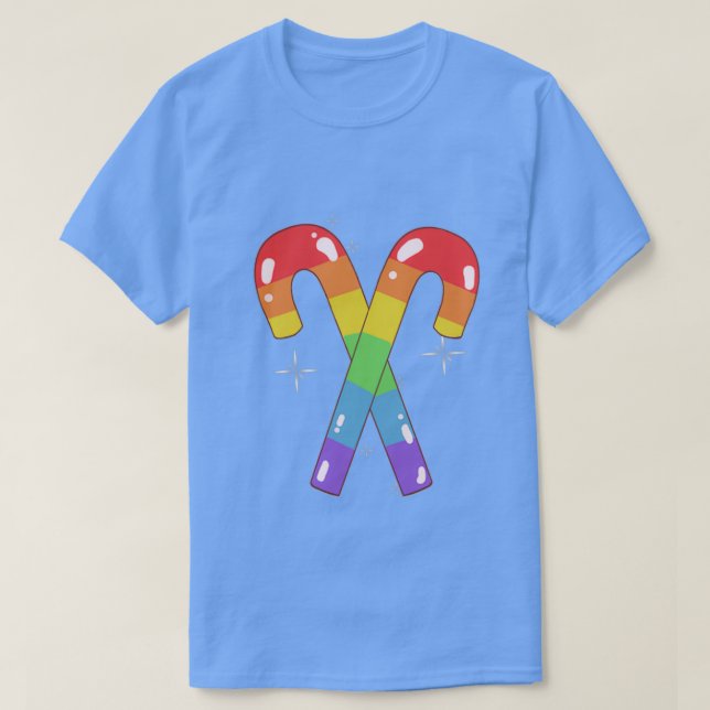 Gay pride Candy cane T Shirt (Design framsida)