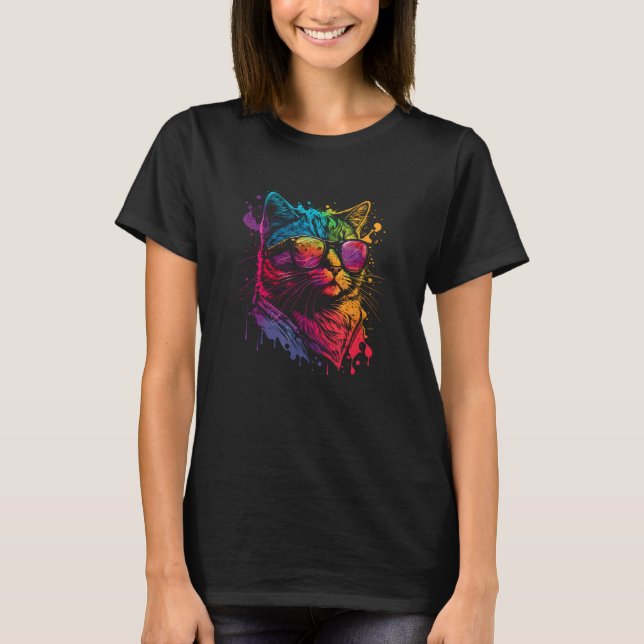 Gay Pride Cat Animal  Pride Month Cute Equality 1 T Shirt (Framsida)