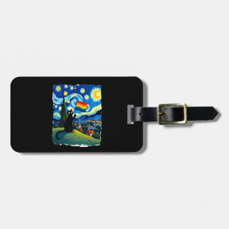 Gay Pride Cat Art Cat Starry Night Style LGBTQ Pri Bagagebricka