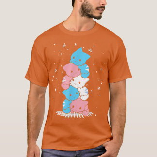 Gay pride Cat LGBT Kawaii Cats Pile CuteAnime Rain T Shirt