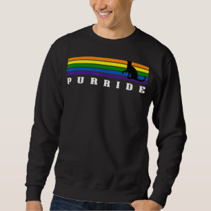 Gay pride Cat Purride Lgbt Awareness Rainbow Retro Lång Ärmad Tröja